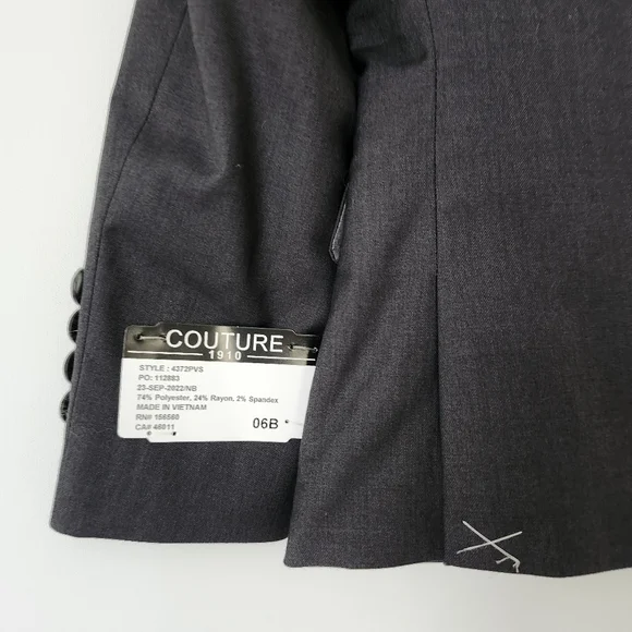 FABIAN Couture 1910 BOY’s Power Stretch Suit Separates in Charcoal - BLAZER 6B - Picture 9 of 16